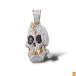 Load image into Gallery viewer, 10KY 3.75CTW BLACK AND WHITE DIAMOND CARTOON SKULL