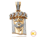 Load image into Gallery viewer, 14KY 1.90CTW DIAMOND MIAMI CUBAN JESUS PENDANT