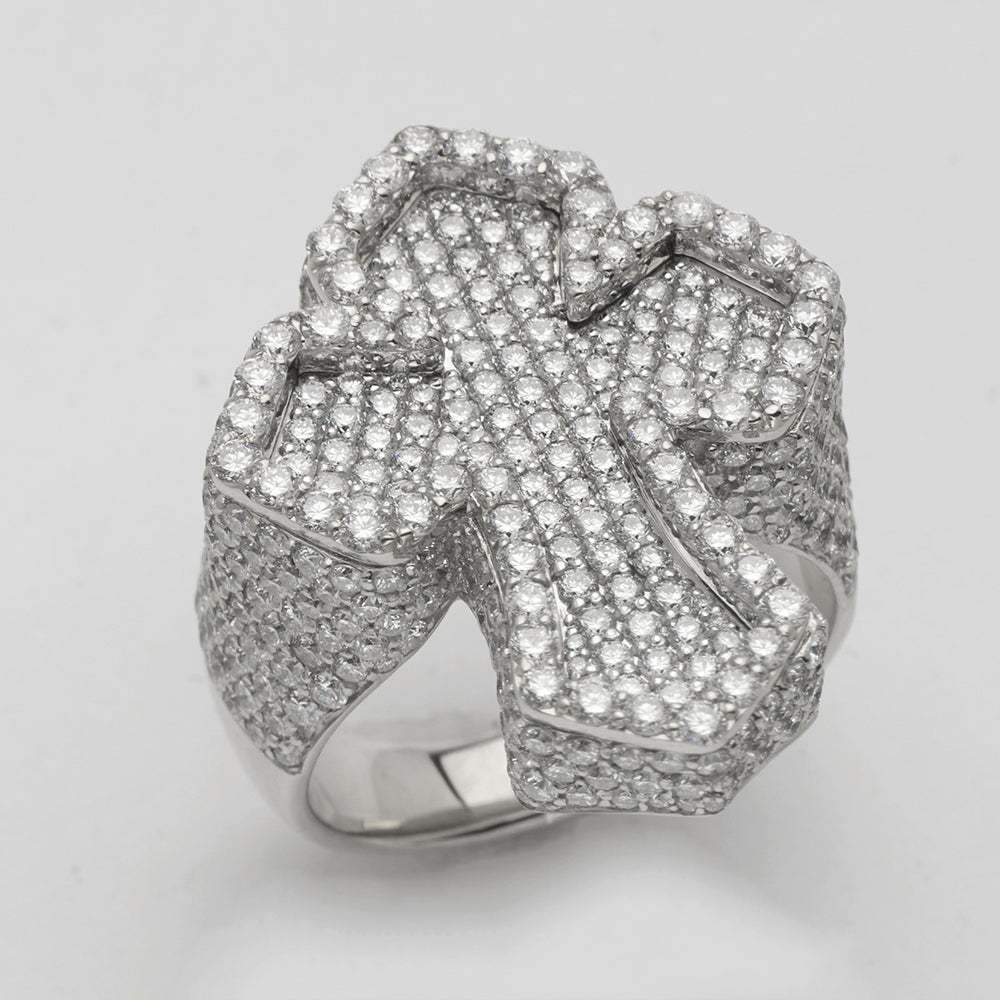 14KW 5.35CTW DIAMOND 3D INVERTED FLEUR DE LIS