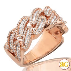 14KR 1.50 CTW DIAMOND CUBAN RING