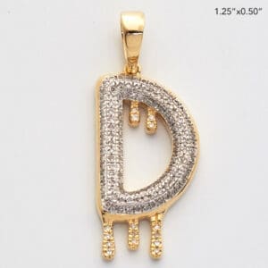 10KY 0.40CTW DIAMOND DRIPPING INITIAL PENDANT